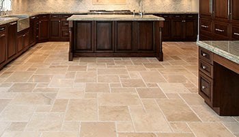 Tile and grout kitchen floor
